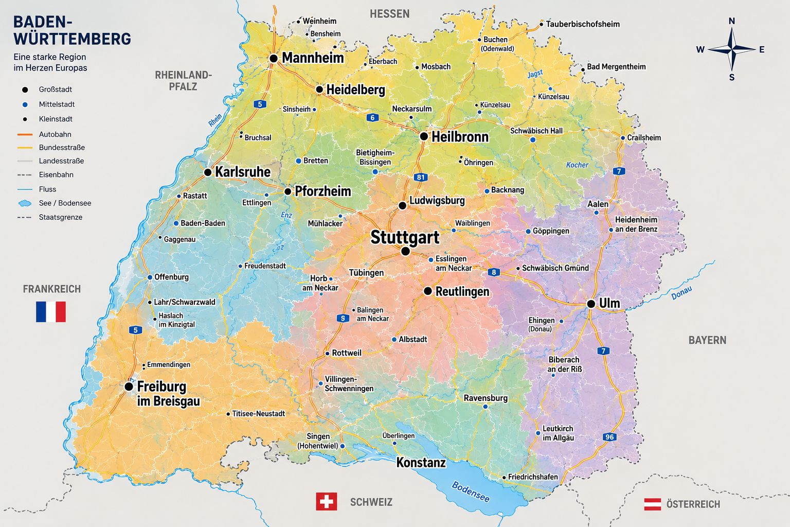 FIX48 Einsatzgebiet in Baden-Württemberg mit Pforzheim, Ludwigsburg, Stuttgart, Karlsruhe, Mannheim, Heidelberg, Heilbronn und Ulm