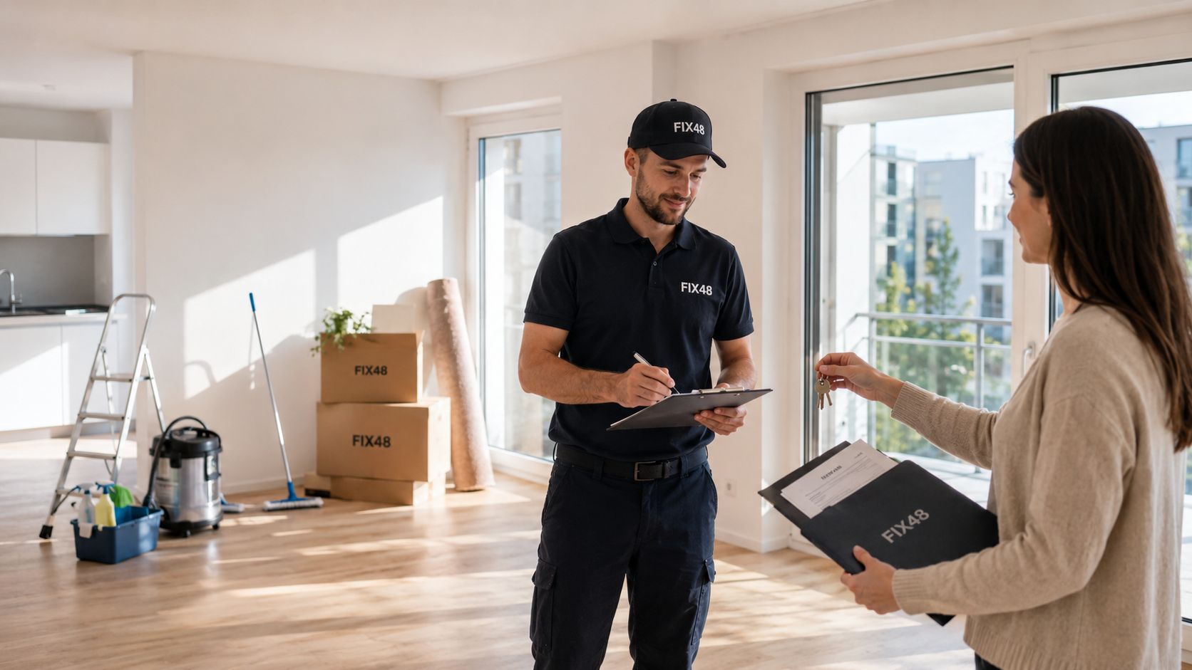 Wohnungsübergabe-Paket mit Entrümpelung, Transport und Reinigung in Baden-Württemberg – FIX48